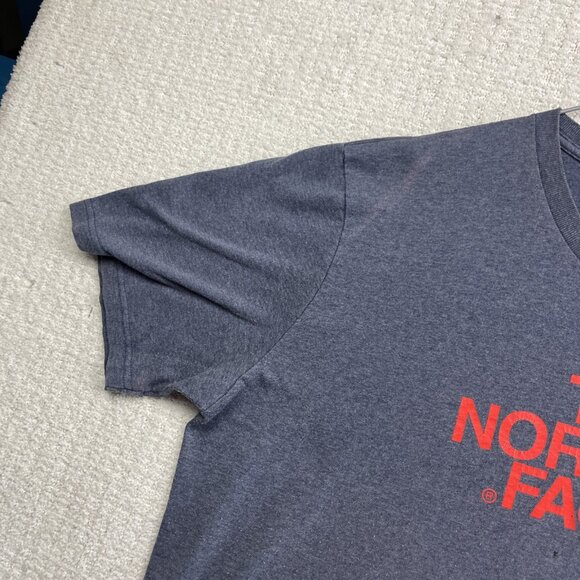 The North Face T Shirt Men's 2XL Orange Chest Logo Cotton Outdoor Casual Read - Picture 3 of 16